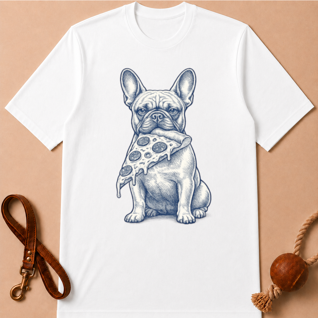 PIZZA FRENCH BULLDOG T-SHIRT