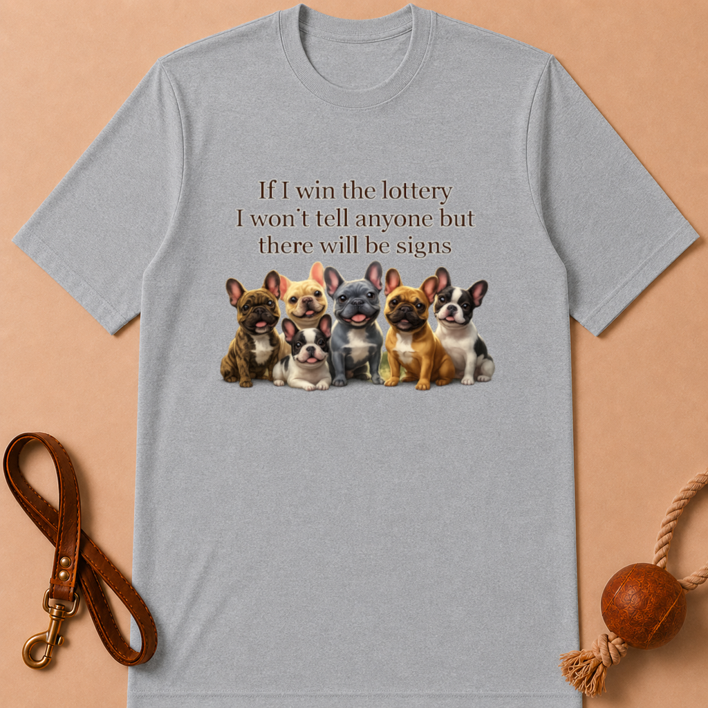 IF I WIN THE LOTTERY FRENCH BULLDOG T-SHIRT