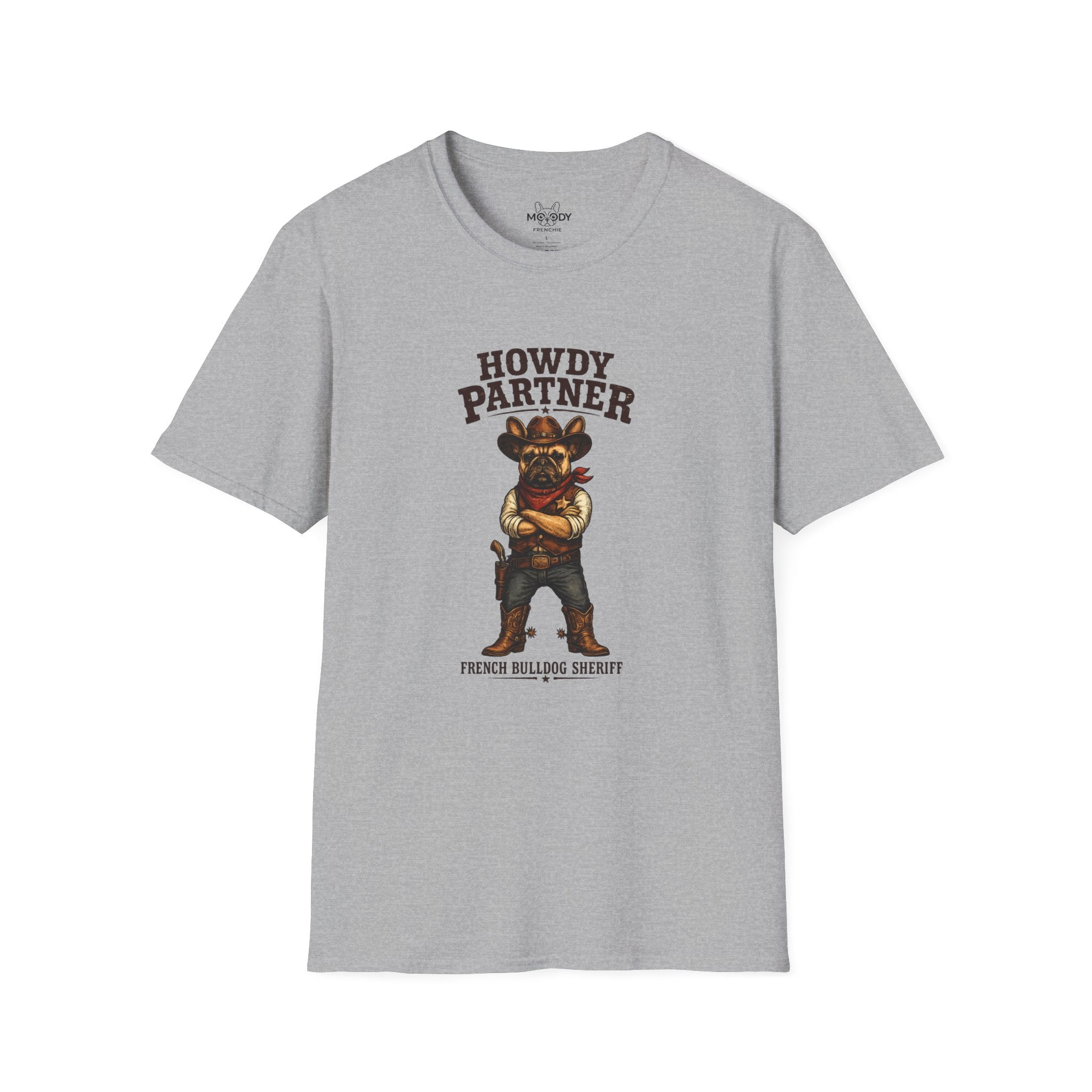 HOWDY PARTNER  FRENCH BULLDOG SHERIFF T-SHIRT