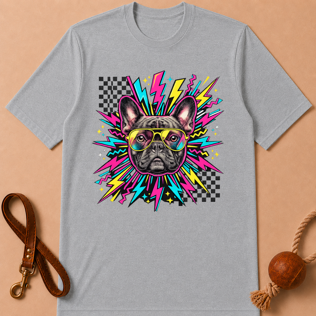 RETRO NEON FRENCH BULLDOG T-SHIRT