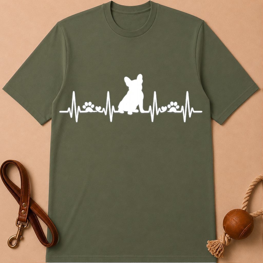 HEARTBEAT FRENCH BULLDOG T-SHIRT