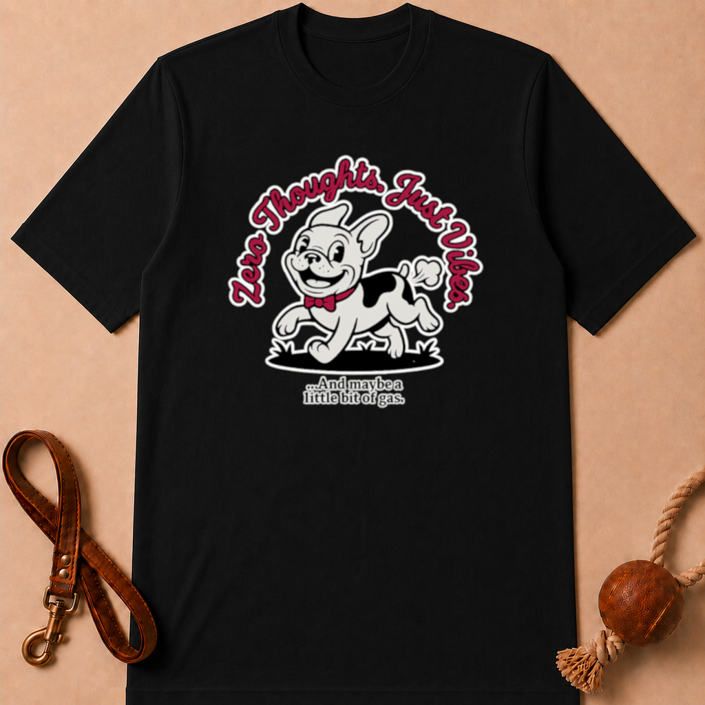 JUST THOUGHT. JUST VIBES FRENCH BULLDOG T-SHIRT