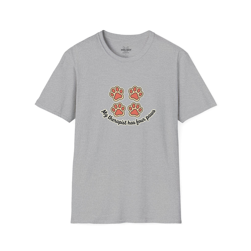 MY THERAPIST HAS FOUR PAWS FRENCH BULLDOG T-SHIRT