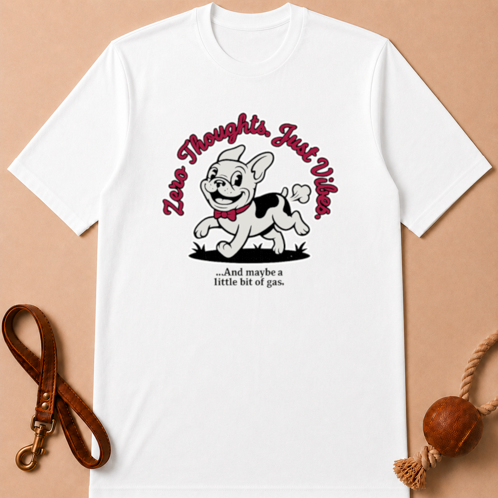 JUST THOUGHT. JUST VIBES FRENCH BULLDOG T-SHIRT