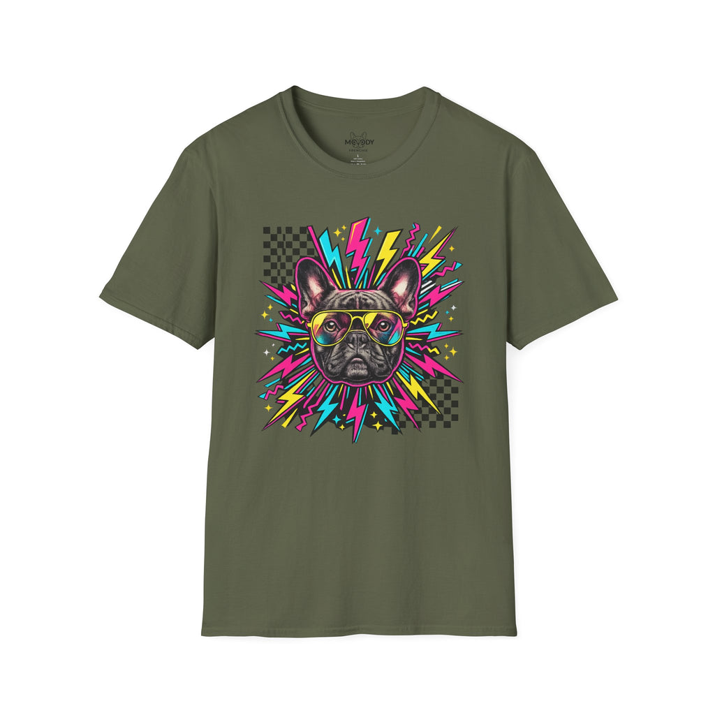 RETRO NEON FRENCH BULLDOG T-SHIRT