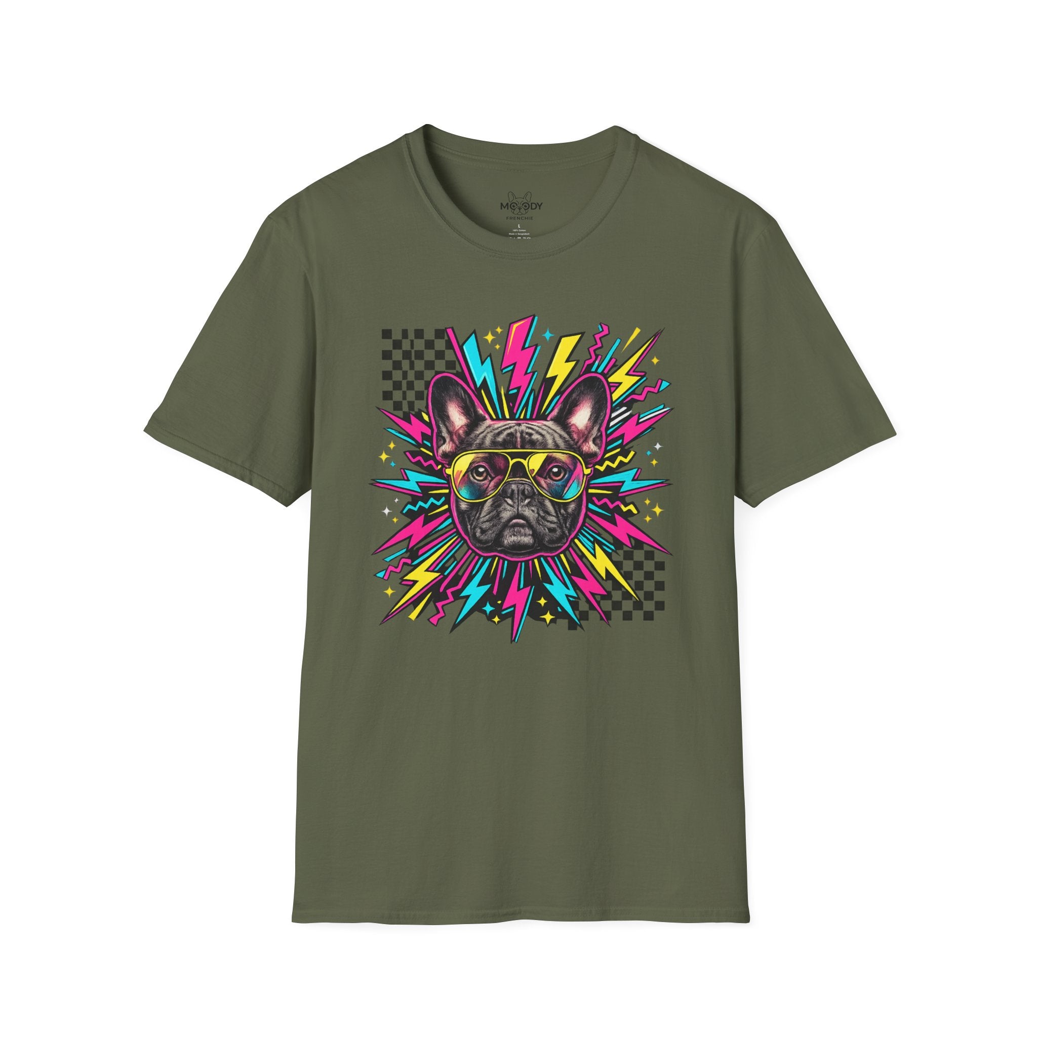 RETRO NEON FRENCH BULLDOG T-SHIRT