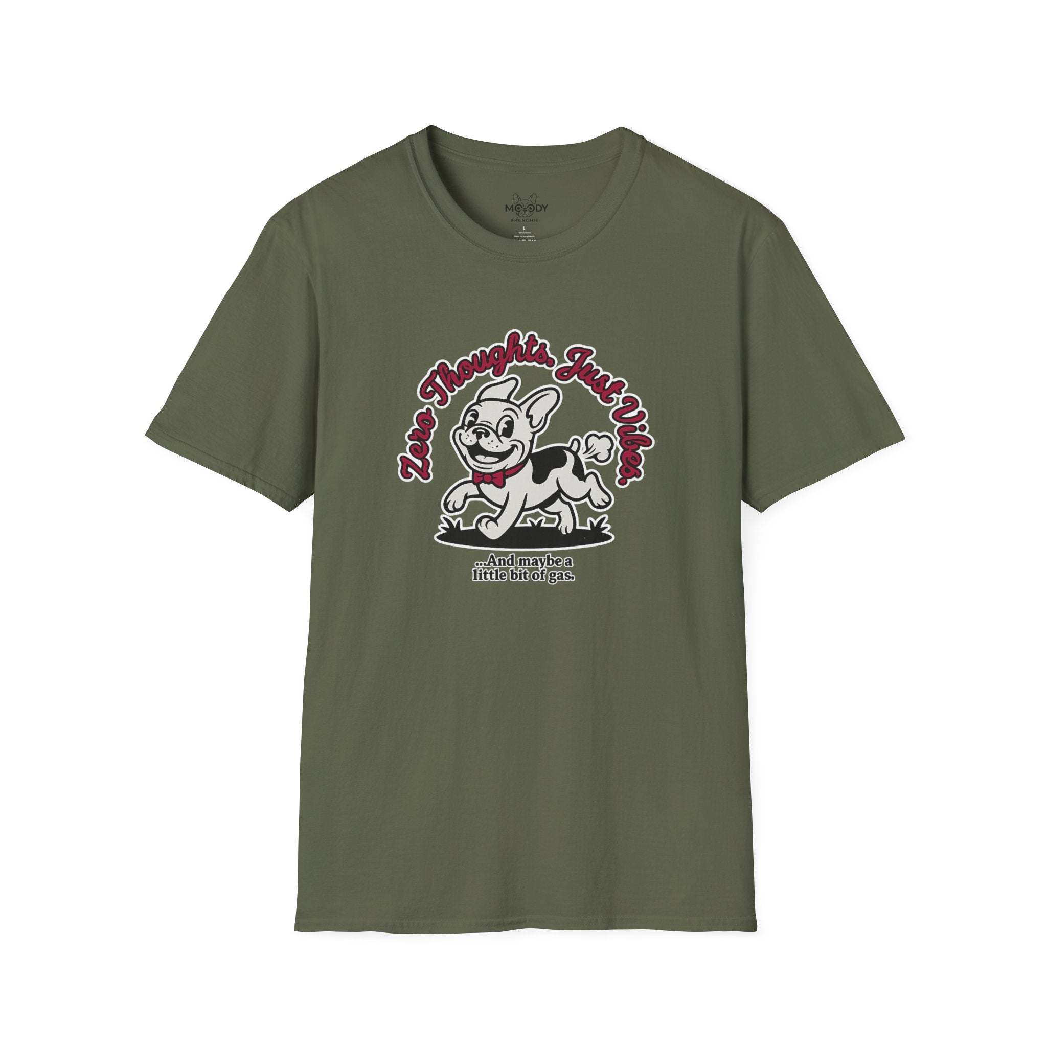 JUST THOUGHT. JUST VIBES FRENCH BULLDOG T-SHIRT