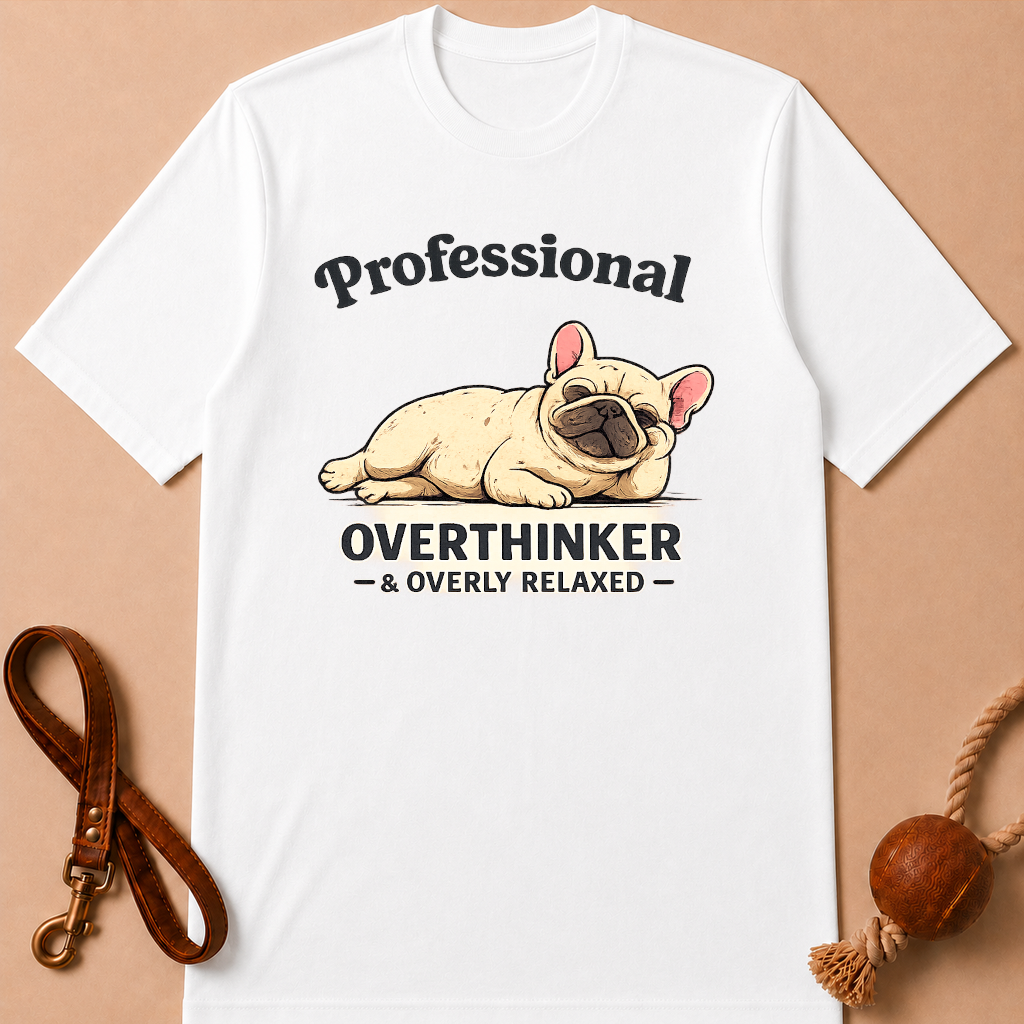 PROFESSIONAL OVERTHINKER FRENCH BULLDOG T-SHIRT