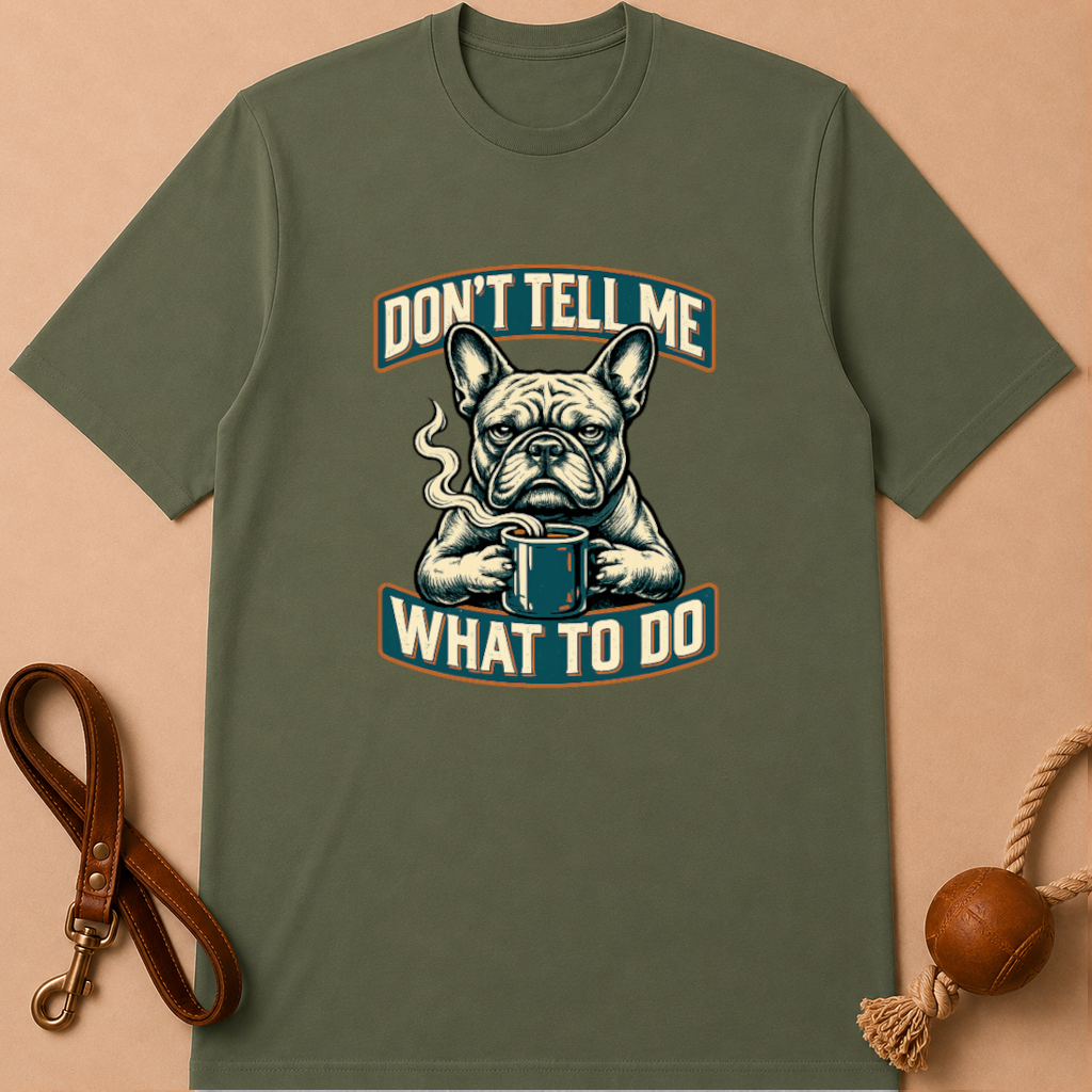 DON'T TELL ME WHAT TO DO FRENCH BULLDOG T-SHIRT