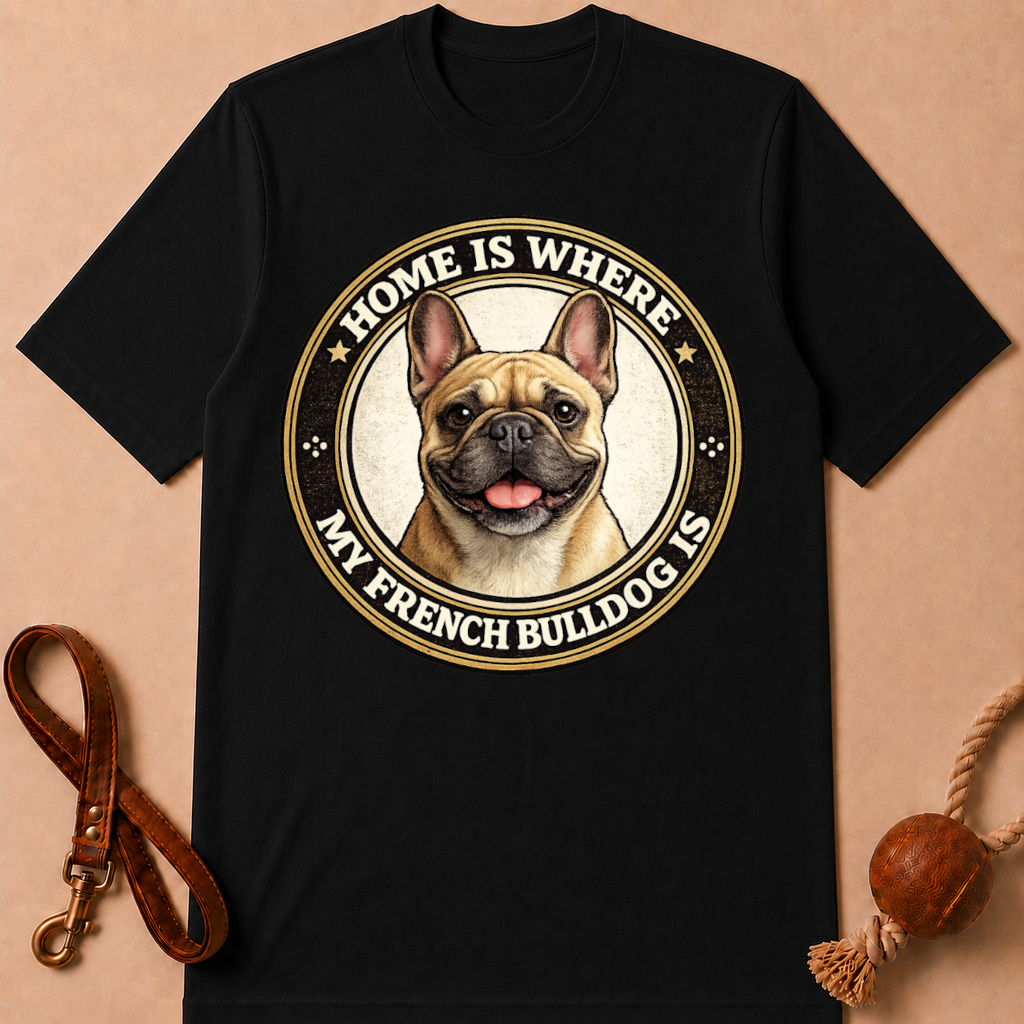 HOME IS WHERE MY FRENCH BULLDOG IS T-SHIRT