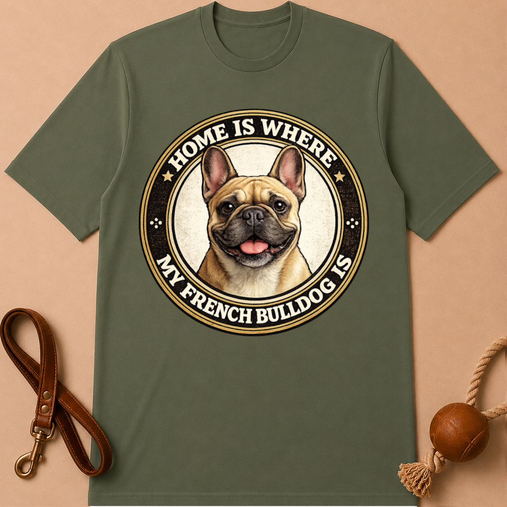 HOME IS WHERE MY FRENCH BULLDOG IS T-SHIRT