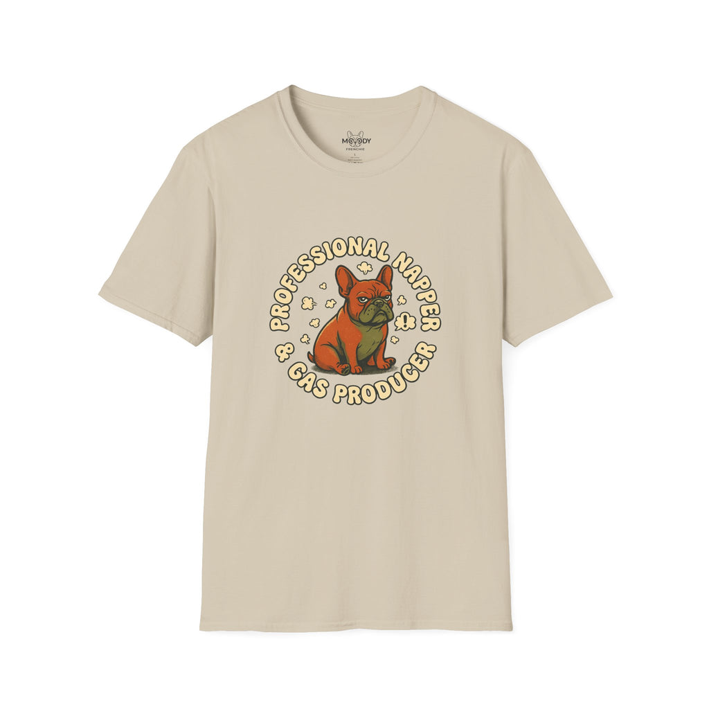 PROFESSIONAL NAPPER & GAS PRODUCER FRENCH BULLDOG T-SHIRT