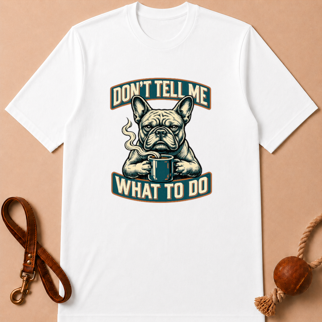 DON'T TELL ME WHAT TO DO FRENCH BULLDOG T-SHIRT